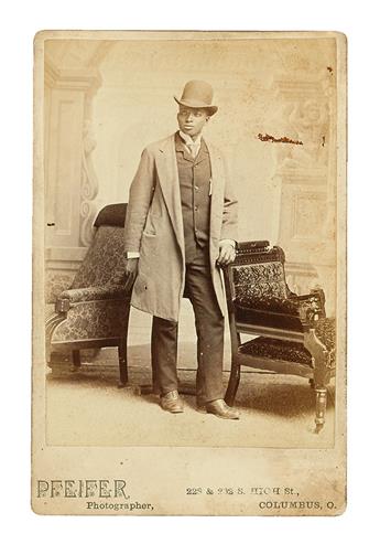 (PHOTOGRAPHY--EARLY AND CASED IMAGES.) Group of 32 cabinet cards and five cartes-de-visites. Photographs of African-Americans.